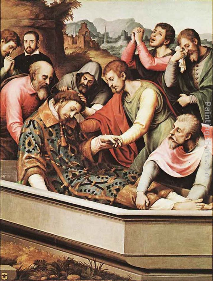 The Entombment of St Stephen Martyr painting - Juan de Juanes The Entombment of St Stephen Martyr art painting
